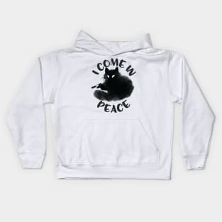 I Come In Peace Funny cat Kids Hoodie